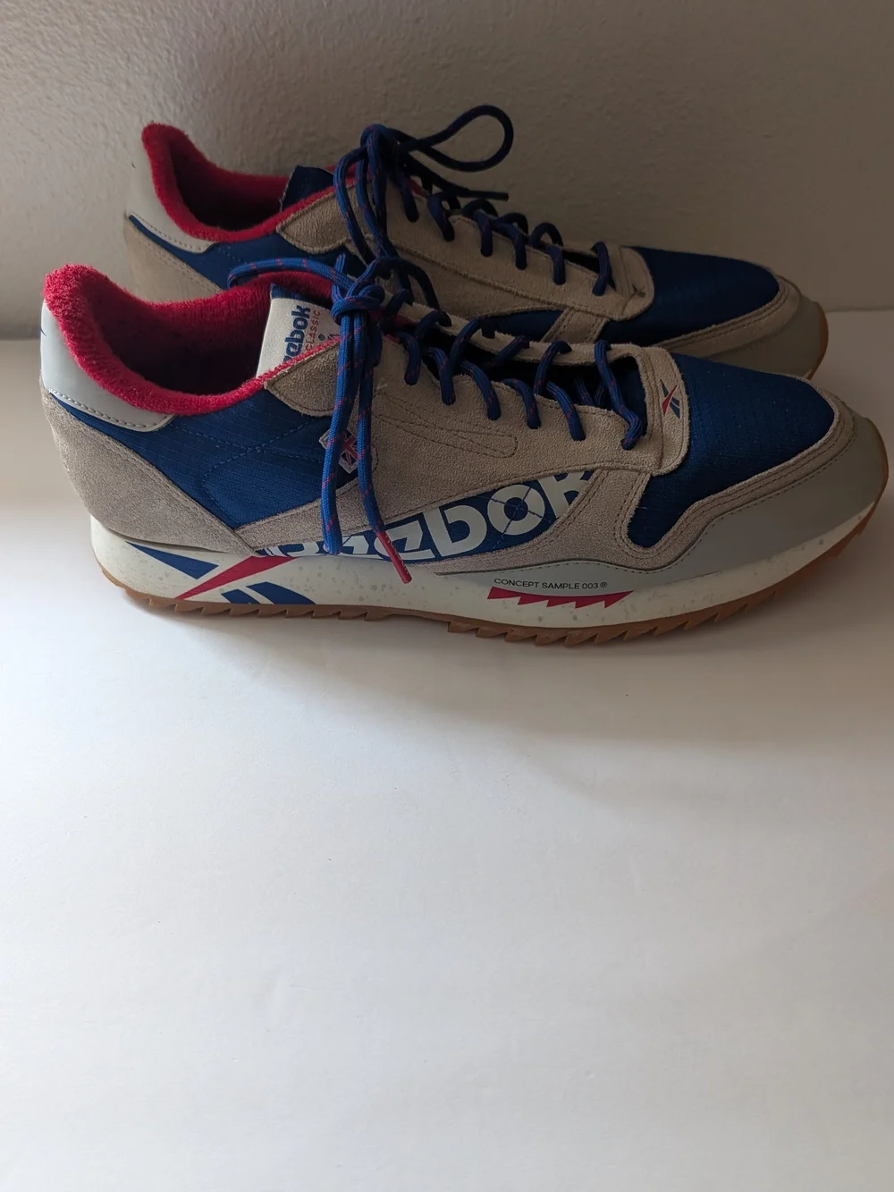 Reebok Men's Blue, Gray and Red Retro Trainer Sneakers